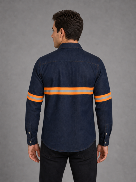 Vista 2 de Camisa de Mezclilla con Reflejante
