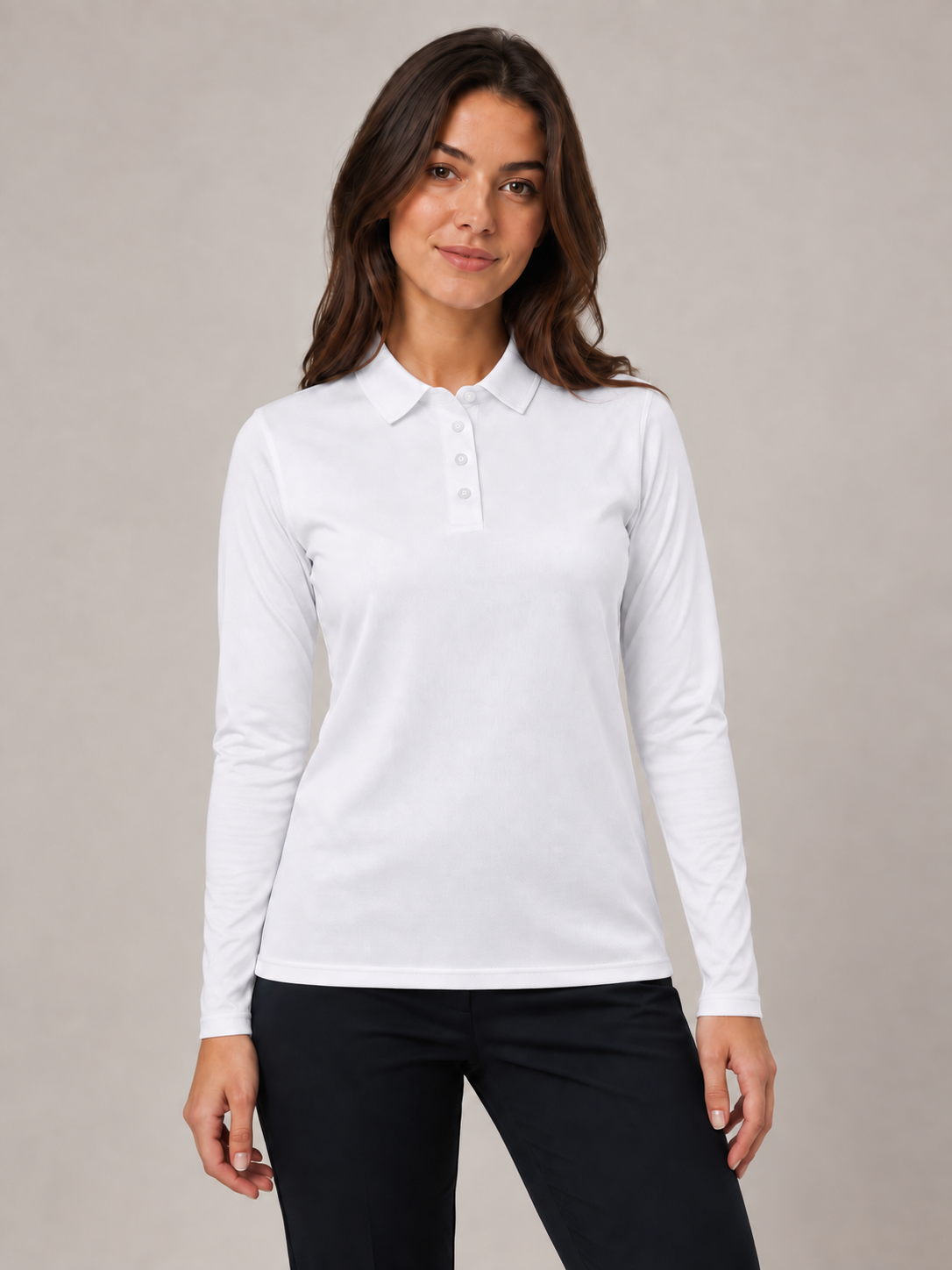 Playera Polo Manga Larga Dama